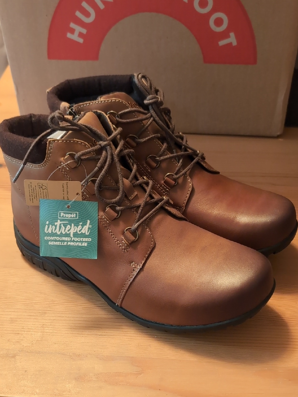 9.5 2E Propet Delaney Women's Brown Leather Chukka Boots